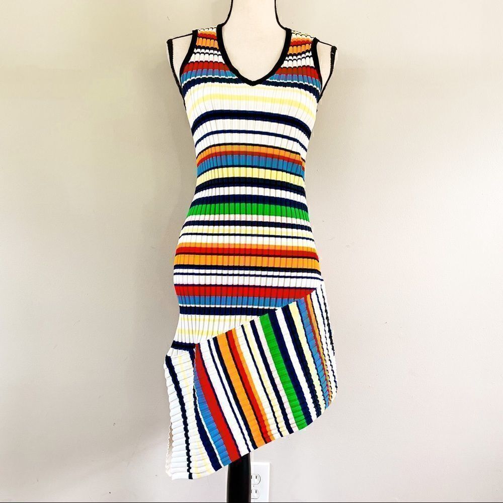 Milly Striped Vneck Dress - Picture 4 of 11